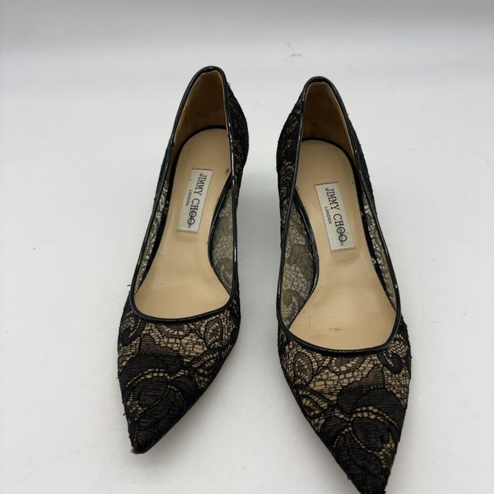 Jimmy Choo Black Lace Po Heels